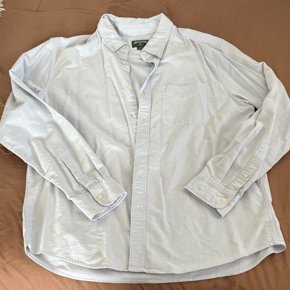 American Eagle Outfitters Light Blue Button-Down Shirt